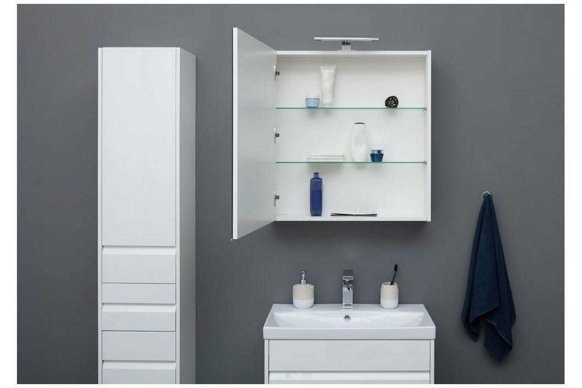 Приобрести aquanet пенал палермо 35 см, l белый глянец