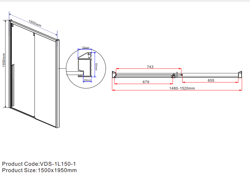 Приобрести vincea душевая дверь lugano 150 см, прозрачное, черная vds-1l150clb-1
