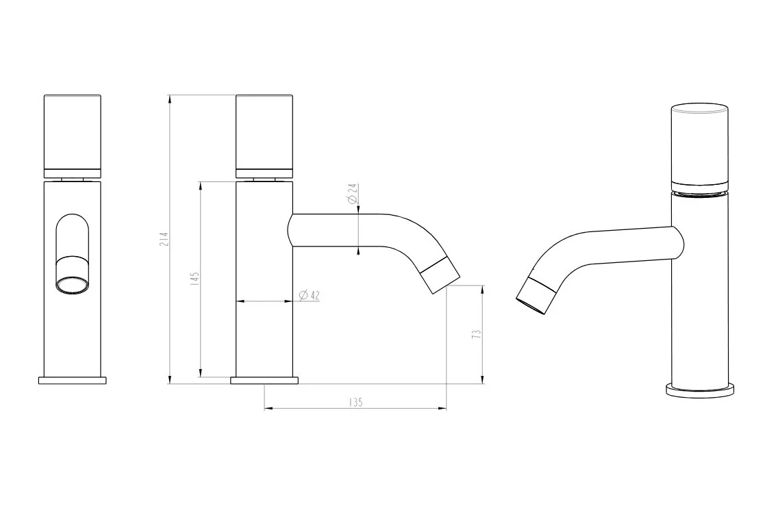 Приобрести boheme смеситель для раковины stick, белый\черный 121-w-mr-black