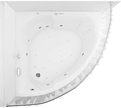 Приобрести aquanet карниз для ванны fregate полукруглый 120х120 см