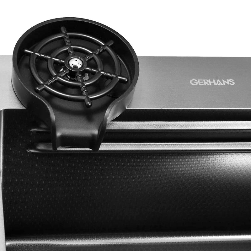 Приобрести gerhans кухонная мойка 75х45 см, функциональная, графит\декор