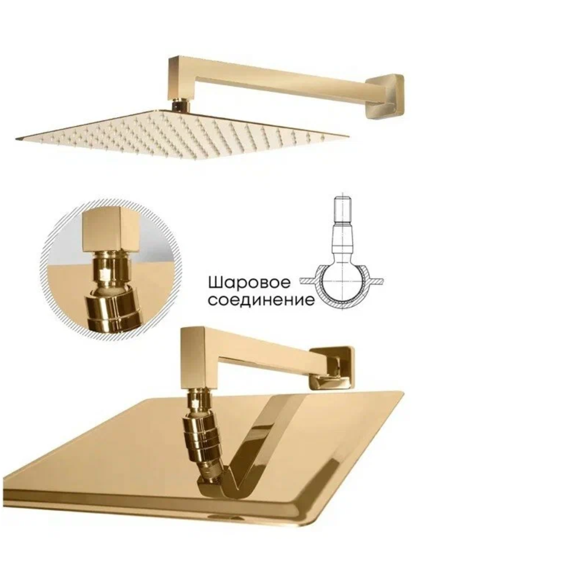 Приобрести grocenberg встраиваемая душевая система, золото gb5007go