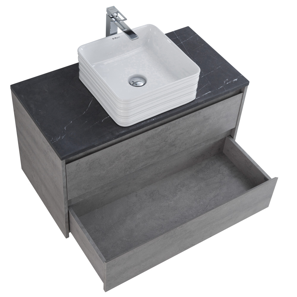 Приобрести belbagno тумба со столешницей kraft 80 см, подвесная cemento grigio