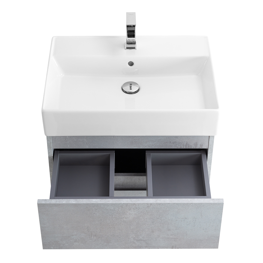 Приобрести cezares тумба подвесная с раковиной molveno 46 60 см beton, бетон molveno 46-60-2c-so-bet