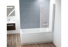 Ravak Шторка для ванны Chrome CVS1 80 см 7QR40C00Z1 R алюминий/прозрачное