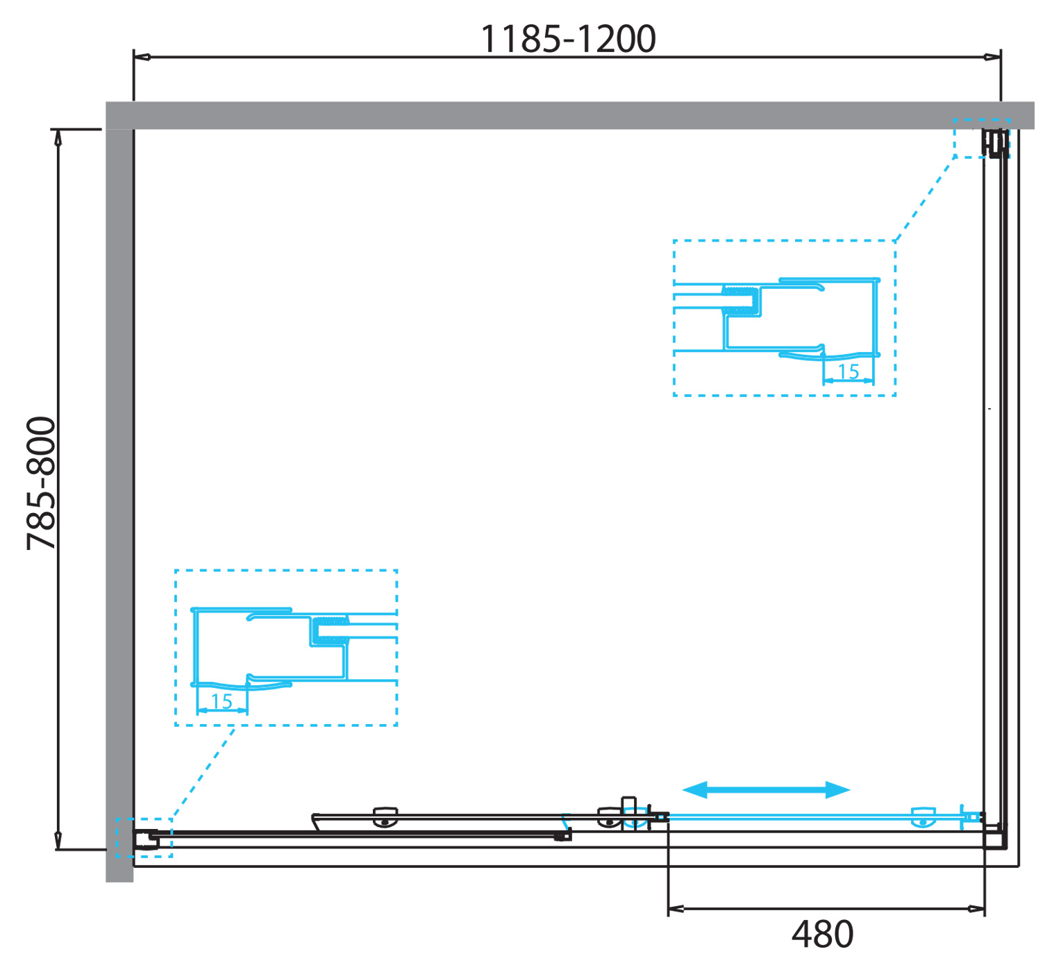 Приобрести belbagno душевое ограждение 80х120 см due-ah-1-120/80-c-cr
