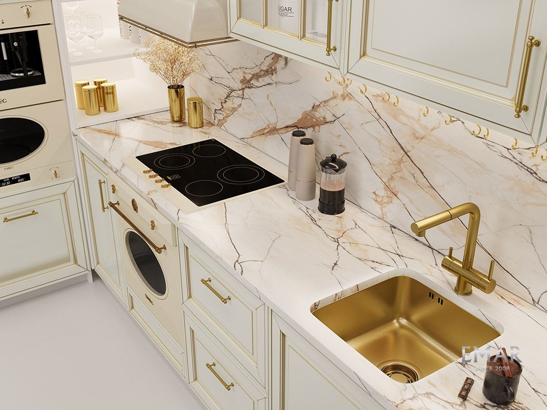 Приобрести emar кухонная мойка 44х44 см, золото emb-127a pvd emb-128a pvd nano golden