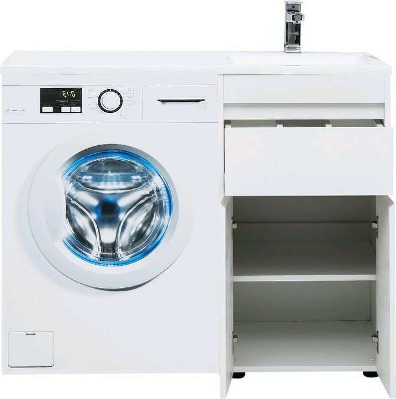 Приобрести aquanet тумба с раковиной токио 48 см, белая (напольная, 1 ящик, 2 дверцы)