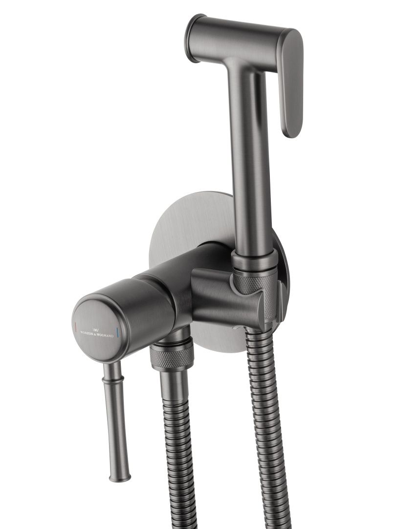 Приобрести смеситель с гигиеническим душем встраиваемый wonzon & woghand tor, темный графит (ww-88829073-bgm)