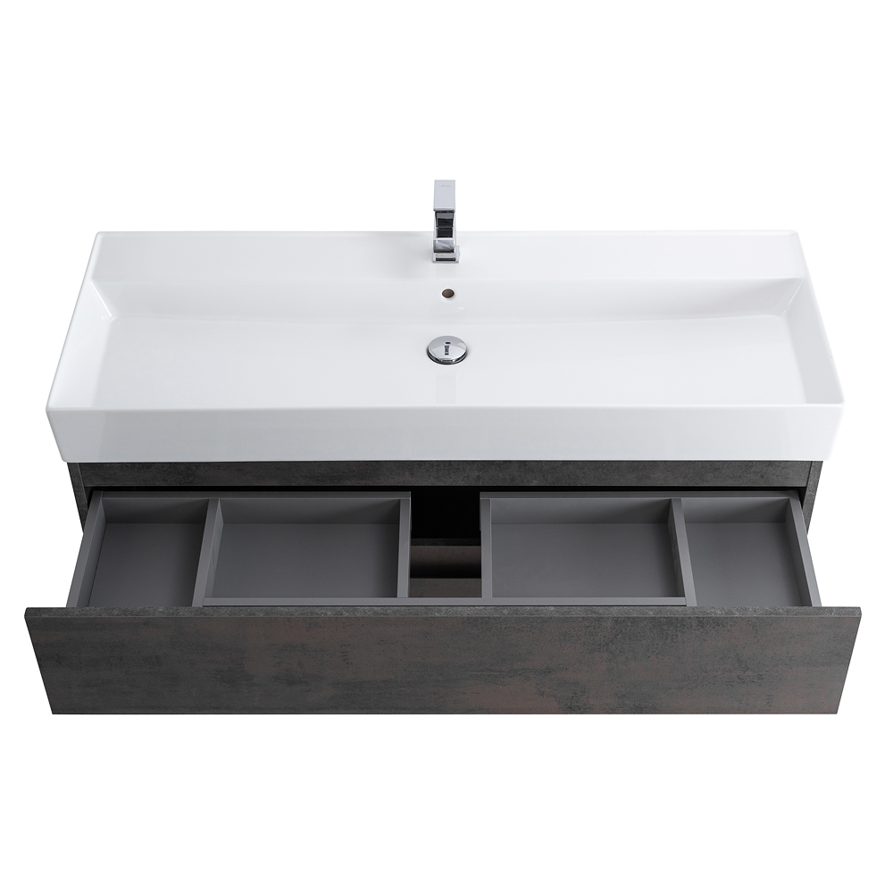 Приобрести cezares тумба подвесная с раковиной molveno 46 120 см ossido, темно коричневая molveno 46-120-2c-so-oss