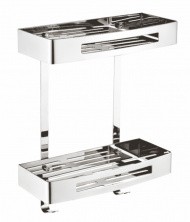 AZARIO Полка навесная двойная, хром AZ-170-2