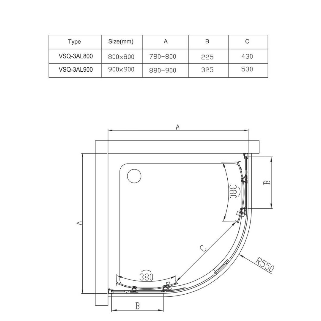 Приобрести vincea душевое ограждение alpha 90х90 см, прозрачное, хром vsq-3al900cl