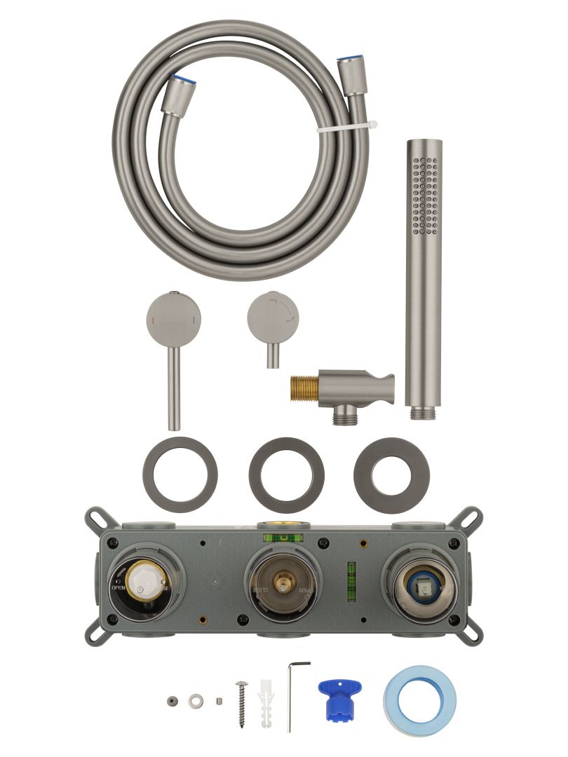 Приобрести смеситель для душевой системы встраиваемый wonzon & woghand stick, брашированный никель (ww-838017-bn)