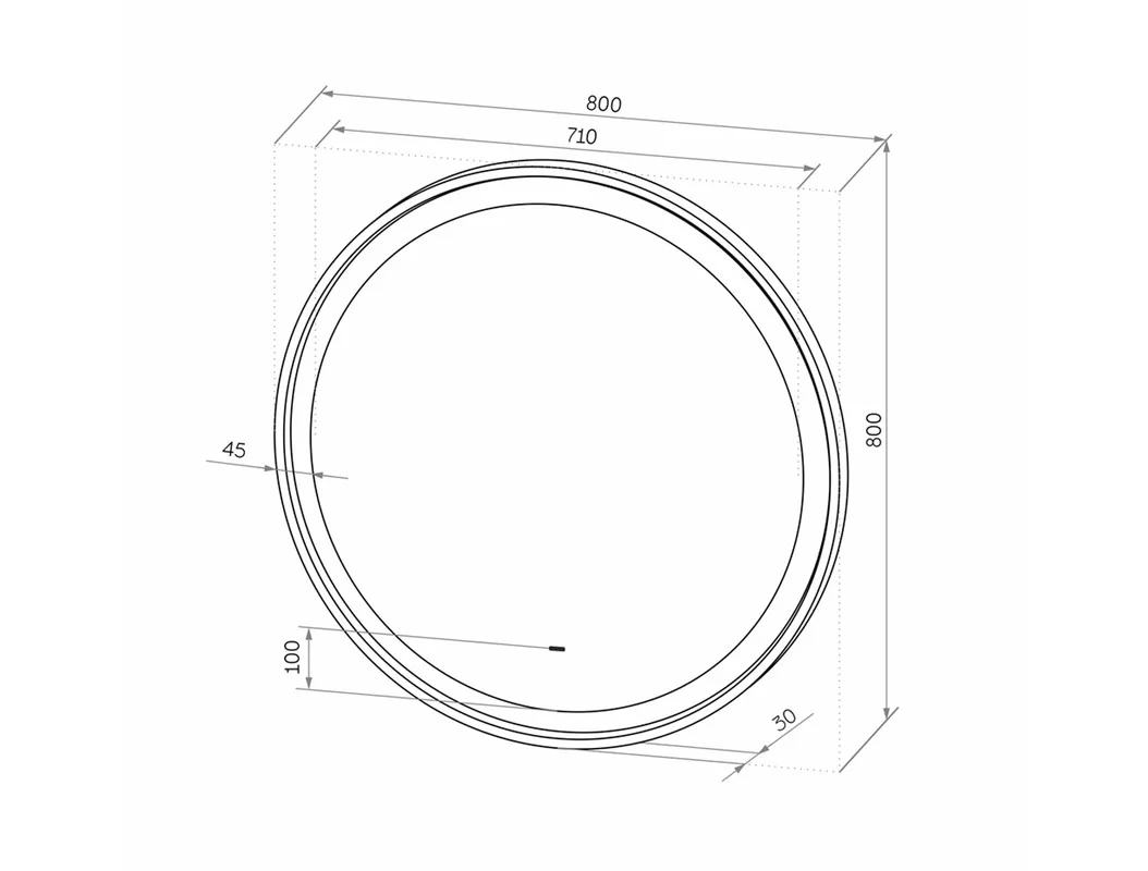 Приобрести continent зеркало с подсветкой planet black 80х80 см, черное