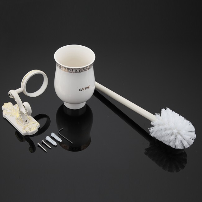 Приобрести gappo ёршик для унитаза g3510, керамика\золото 86634