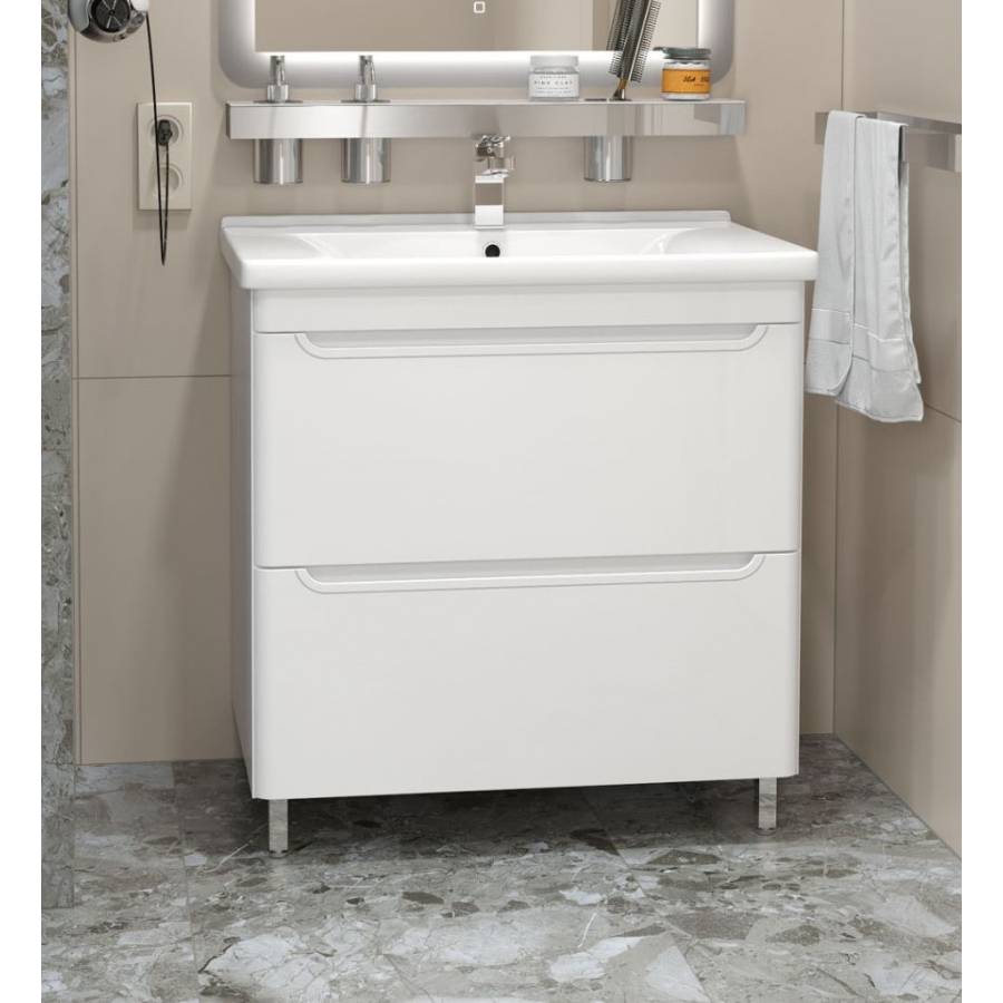 Приобрести mirsant тумба напольная сити 60 см с раковиной миранда-60, белая ут000080936