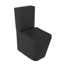 Sole Унитаз компакт Cube 3 black, безободковый с сиденьем дюропласт, микролифт черный глянец УТ000082063