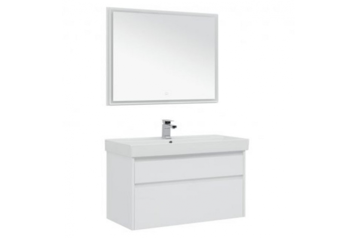 Приобрести aquanet зеркало nova lite 100 см, led подсветка, белое