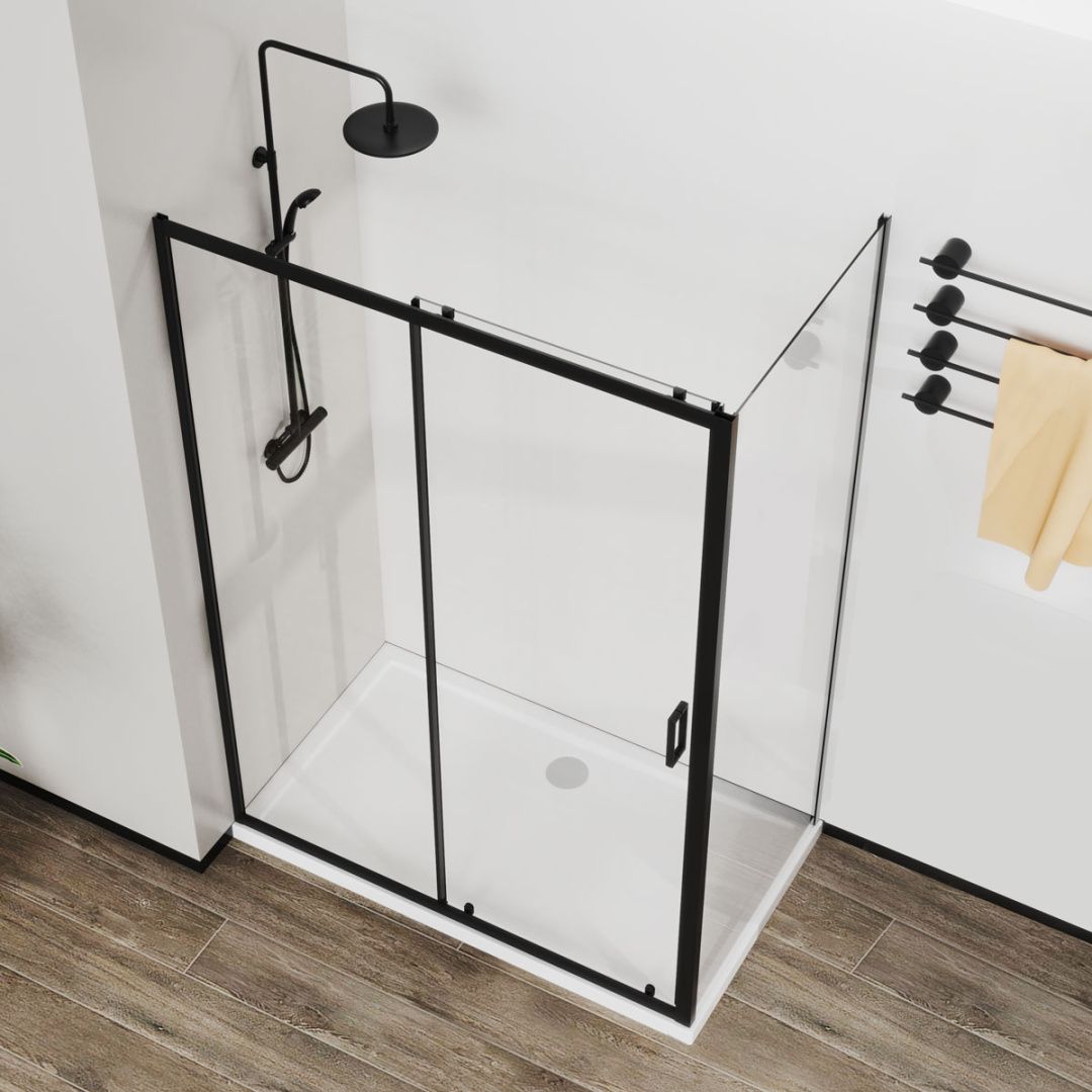 Приобрести vincea душевое ограждение city 90х120 см, прозрачное, черное vsr-5ct9012clb