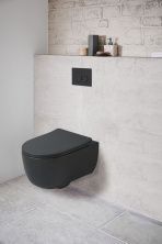 Vincea Унитаз подвесной Evo, ультратонкое сиденье, микролифт, черный матовый VT1-34SMB