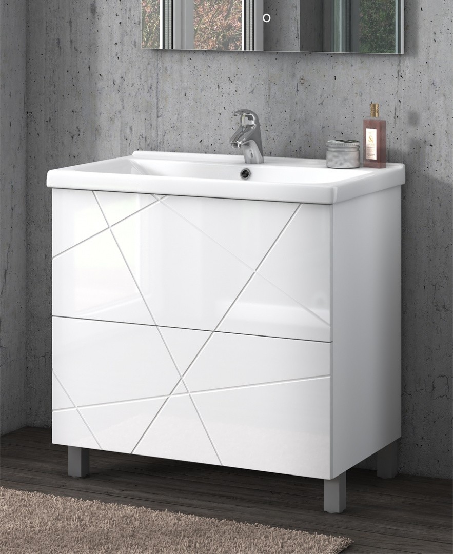Приобрести vigo тумба с раковиной geometry 50см, 2 ящика, напольная, белая tn.geo.fos.50.2y