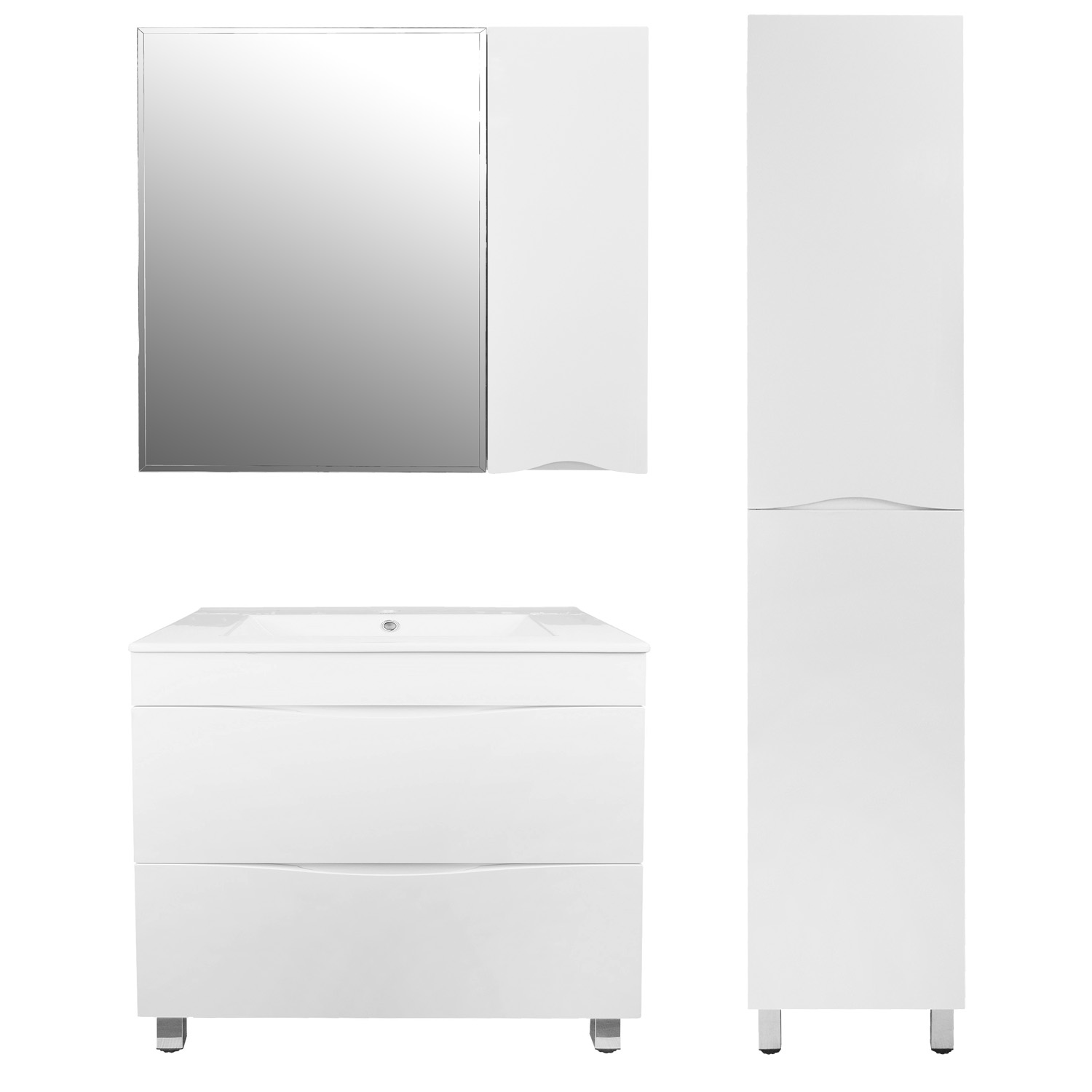 Приобрести loranto тумба напольная с раковиной santorini 80 81х81 см, белый глянец (cs00086974)