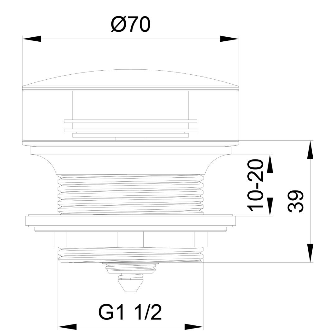 Приобрести донный клапан для ванны wonzon & woghand, брашированный никель (ww-ss105-bn)