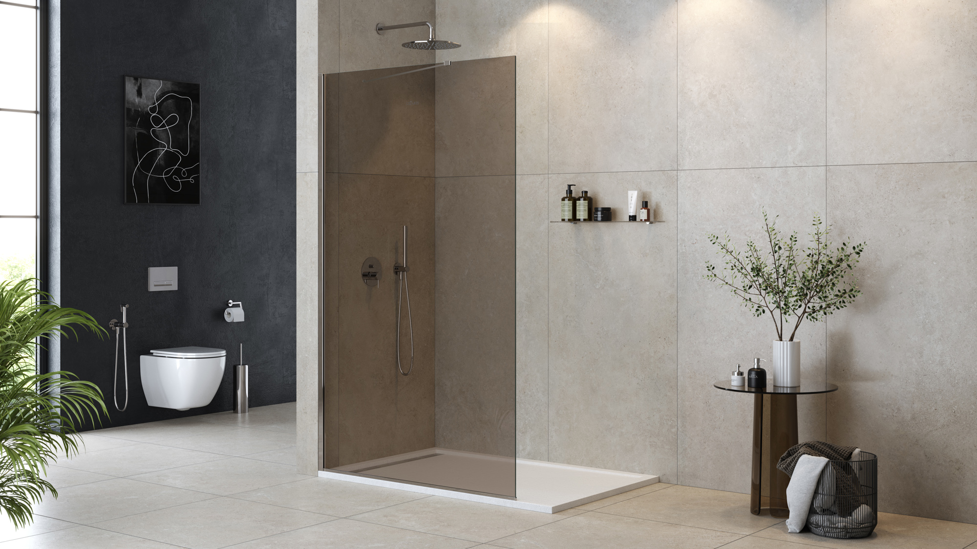 Приобрести cezares душевая перегородка liberta 120 см, бронза\хром liberta-l-1-tb-120-br-cr