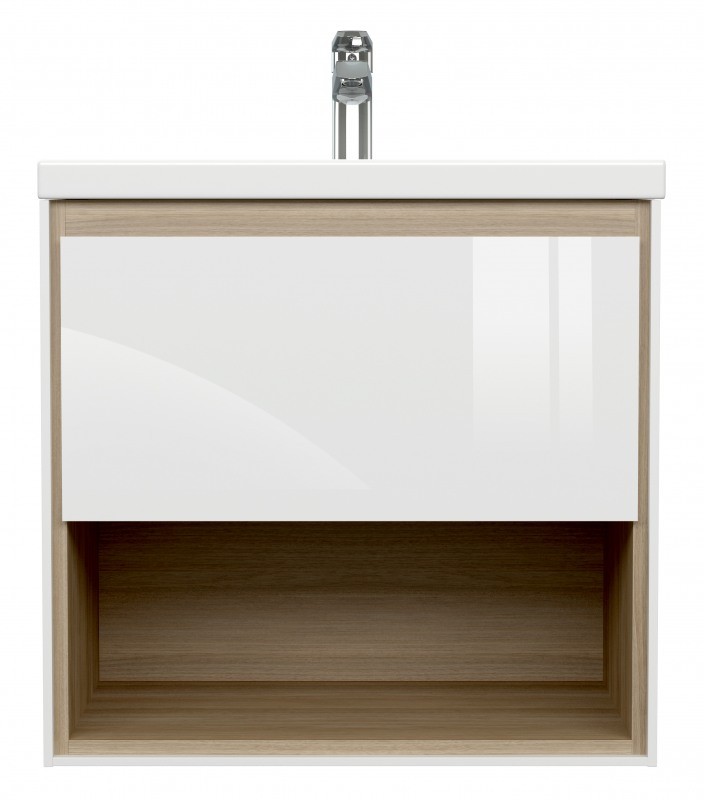 Приобрести cersanit louna тумба с раковиной, подвесная, 60 см, белая