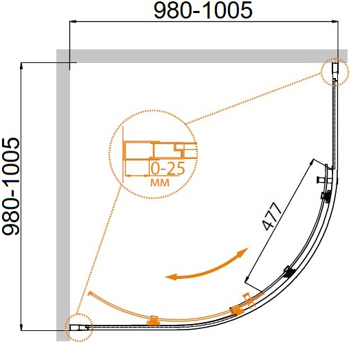 Приобрести cezares душевое ограждение molveno 100х100 см, хром molveno-r-1-100-c-cr-iv