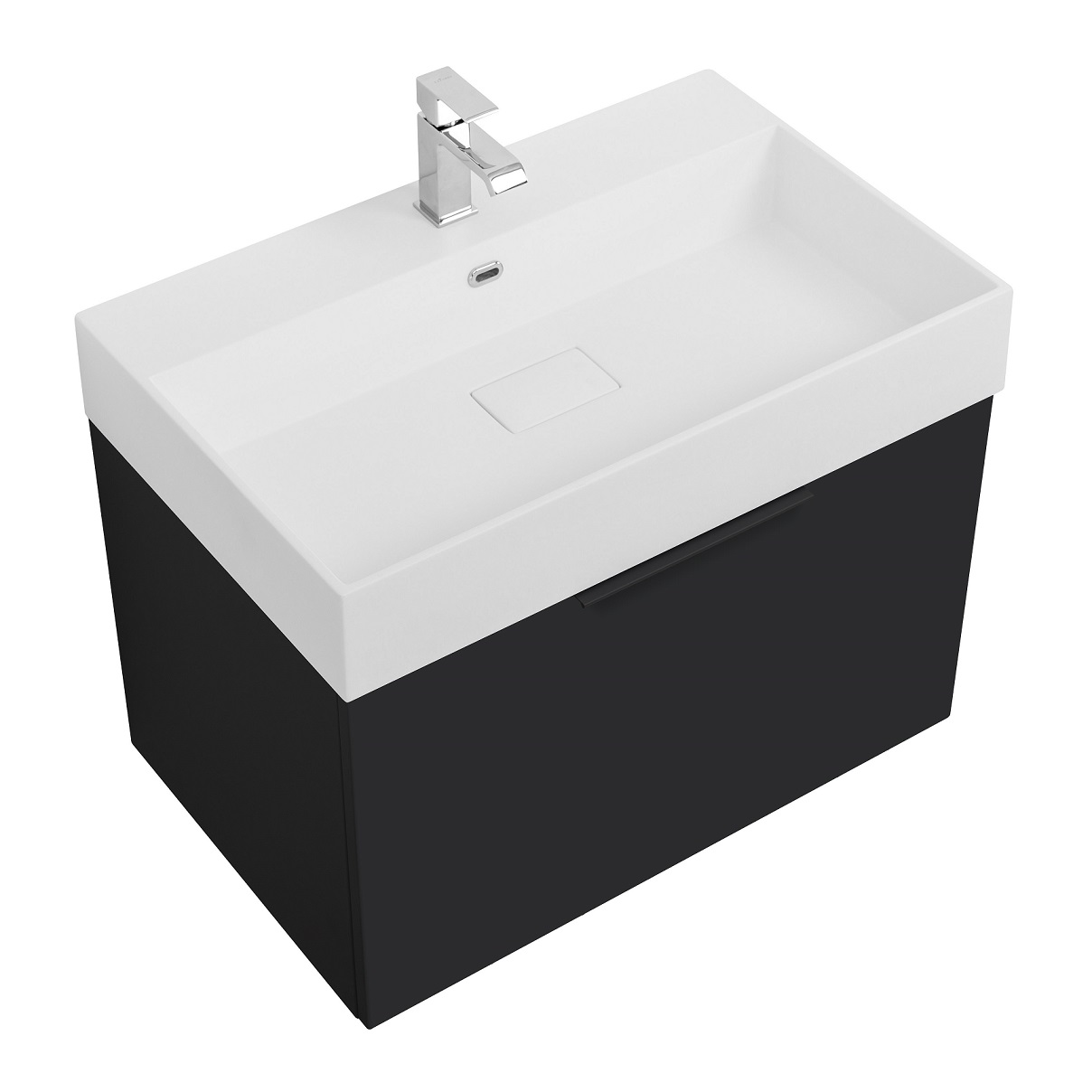Приобрести cezares тумба подвесная с раковиной premium 70 см nero opaco, черная 55397