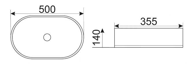 Приобрести раковина-чаша ceramalux 50 см 9012