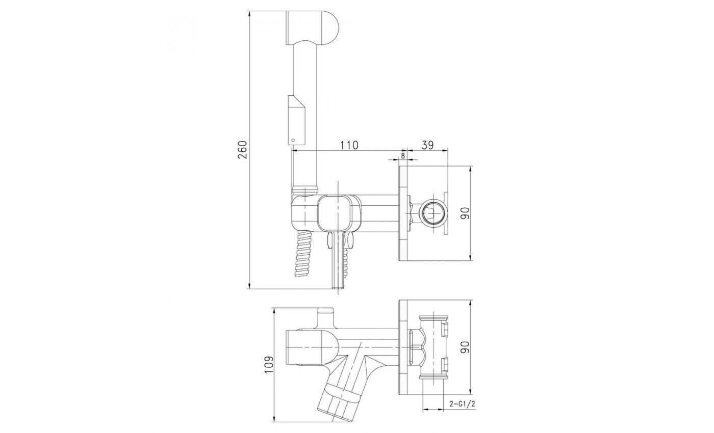 Приобрести lemark смеситель solo с гигиеническим душем, скрытый монтаж, хром lm7165c