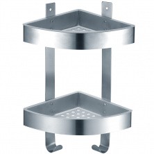 AZARIO Полка двойная, навесная, хром AZ-833-2