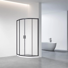 Veconi Душевое ограждение Rovigo 90х90 см,черное, прозрачное RV01B-90-01-C7