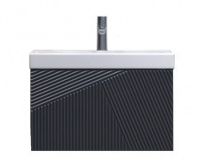 Тумба подвесная с раковиной Velvex Edge 60 см, графит tpEDG.60.1Y-231