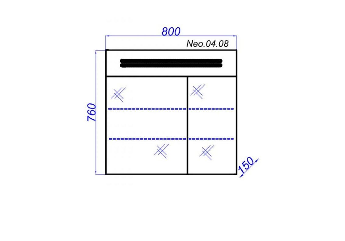 Приобрести зеркало-шкаф aqwella нео 80 см neo.04.08