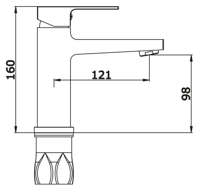 Приобрести cмеситель для раковины vieir cielo 160 мм, черный v393511c