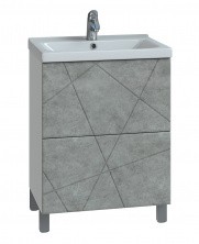 VIGO Тумба с раковиной Geometry 50см, 2 ящика, напольная, бетон tn.GEO.FOS.50.2Y бетон