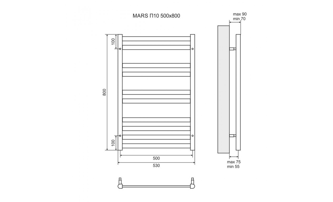 Приобрести lemark полотенцесушитель электрический mars п10 500x800мм, хром lm35810e