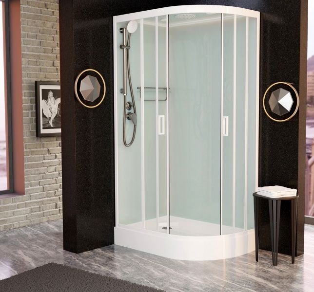 Приобрести frank душевая кабина f412l white, низкий поддон, левосторонняя