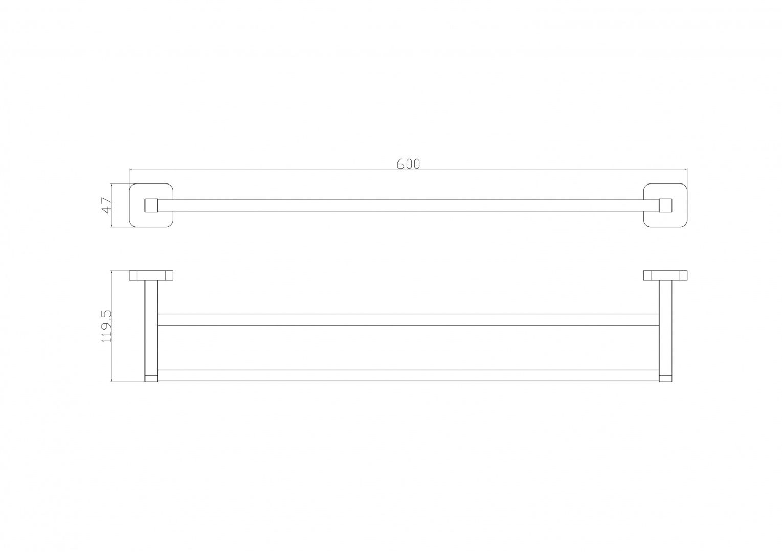 Приобрести полотенцедержатель двойной wonzon & woghand still, хром (ww-6611)