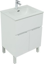 Aquanet Тумба с раковиной Алвита New 60 см, 1 ящик, 2 дверцы, белая матовая