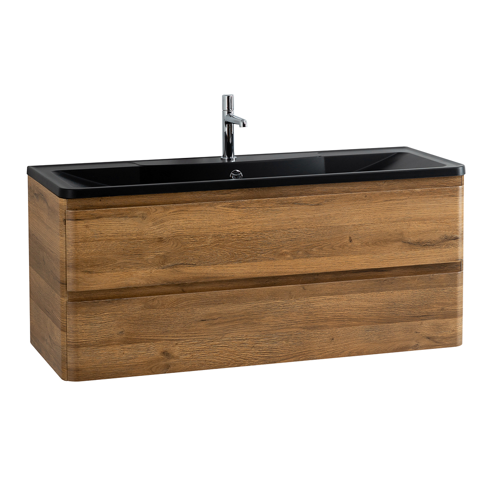 Приобрести belbagno тумба с раковиной albano 120 см, подвесная rovere rustico, чёрная раковина