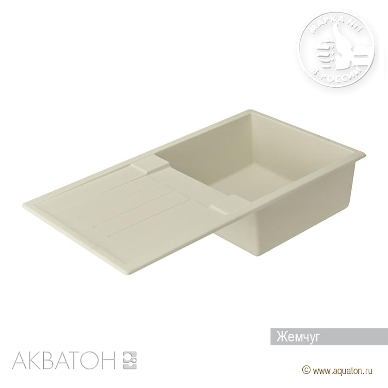 Приобрести кухонная мойка верона одинар.с крыл. жемчуг (аналог бел) new