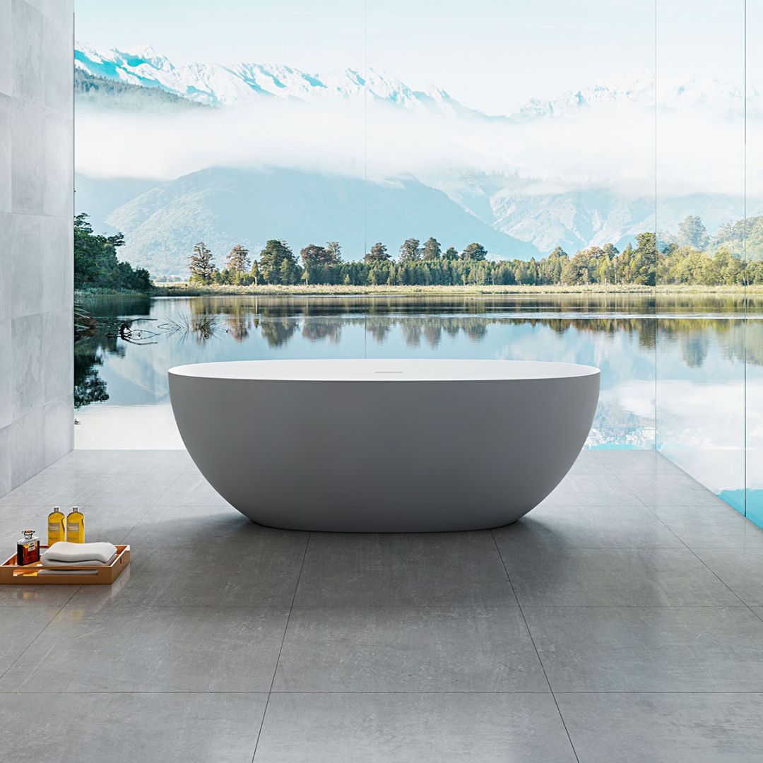 Приобрести vincea отдельностоящая ванна solid surface 170х75 см, серая матовая vbt-6s01mg