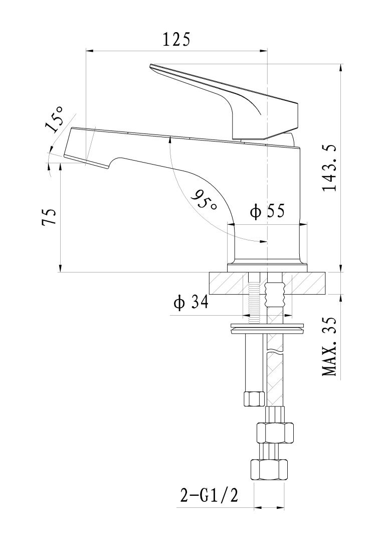 Приобрести смеситель для раковины wonzon & woghand balance, хром (ww-051101-cr)