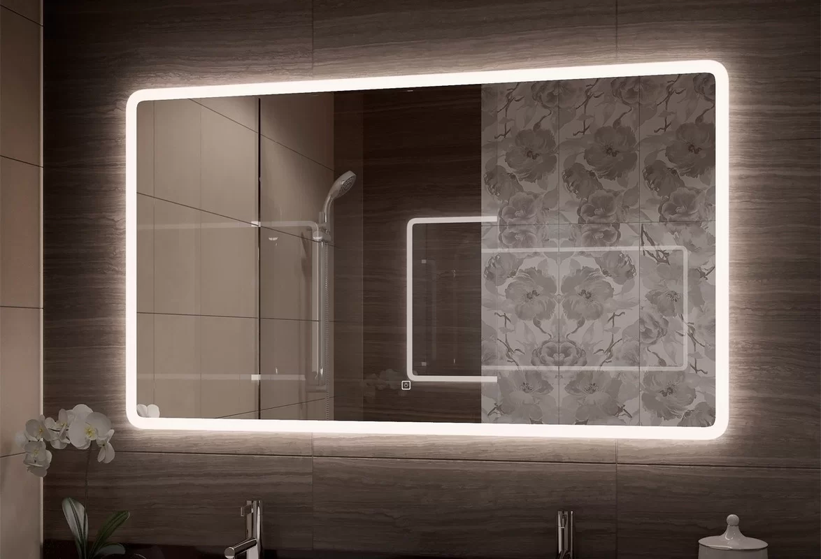 Приобрести continent зеркало с подсветкой demure 120х70 см, белоеи