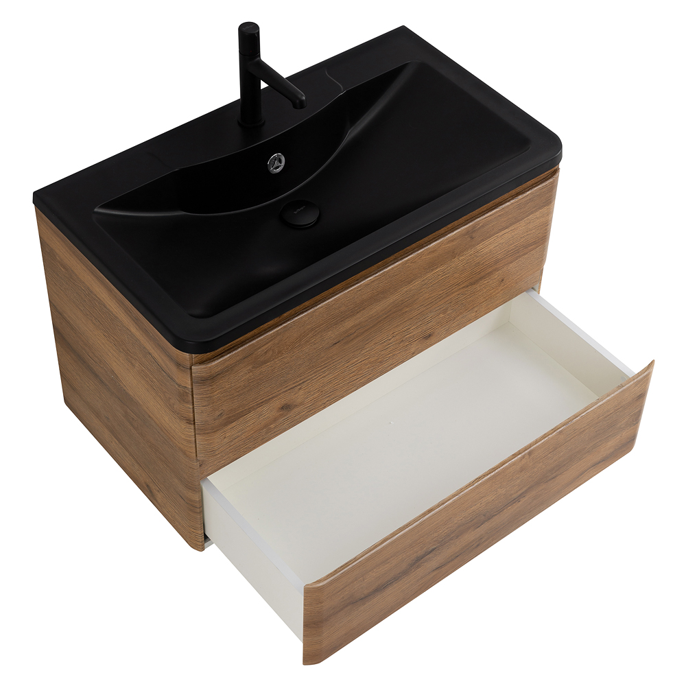 Приобрести belbagno тумба с раковиной albano 100 см, подвесная rovere rustico, чёрная раковина