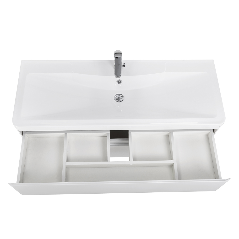 Приобрести belbagno тумба с раковиной albano 120 см, подвесная bianco lucido, белая раковина